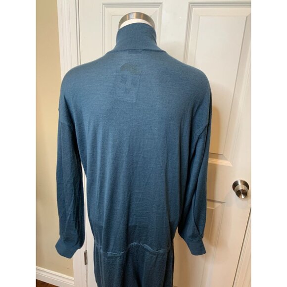 Brunello Cucinelli Blue Cashmere Knit Long Sleeve High Neck Jumpsuit, Size Large - Picture 8 of 11